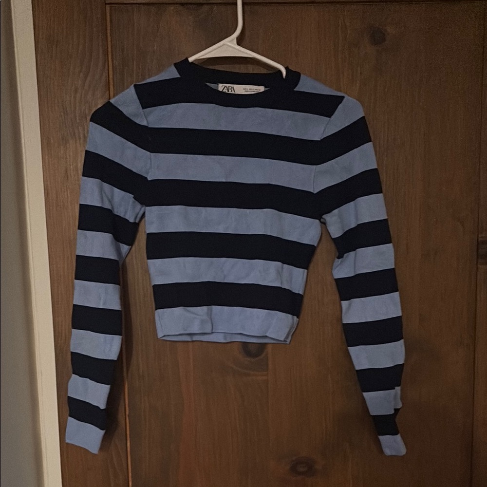 Zara Women's Blue  Striped Top